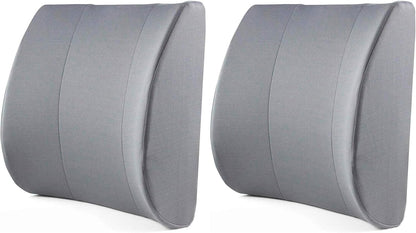 DMI Lumbar Support Pillow for Chair to Assist with Back Support with Removable Washable Cover and Firm Insert to Ease Lower Back Pain while Improving Posture, 14 x 13 x 5, Contoured Foam, Elite, Gray