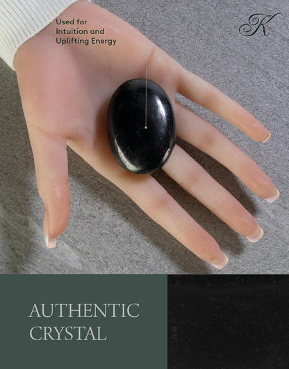 KALIFANO Palm Stone with Healing & Calming Effects - AAA+ Grade High Energy Worry Stone with Information Card - Reiki Crystal Used for Courage (Family Owned and Operated)