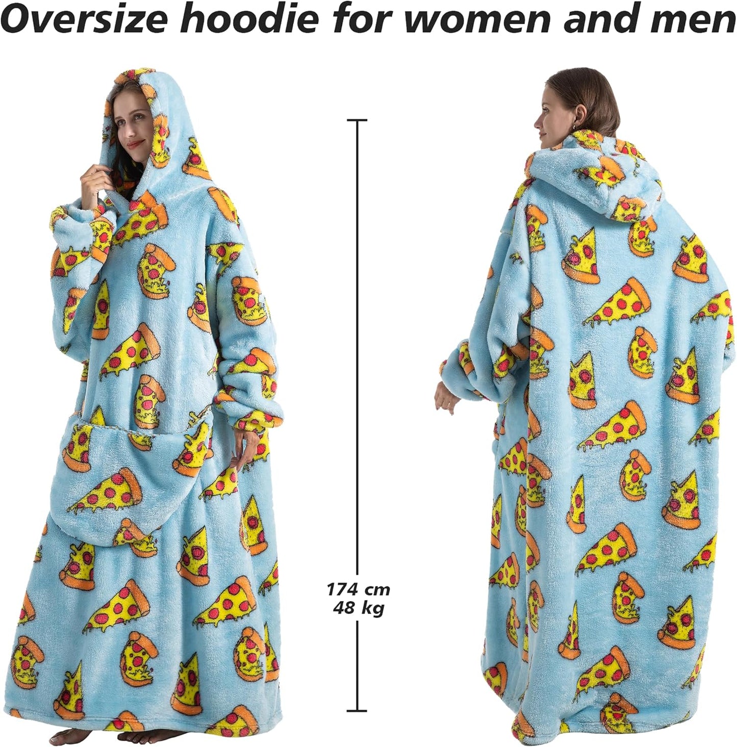 Capecage Blanket Hoodie, Long Hooded Blanket Sweatshirt as Birthday Gifts for Women Men, Long Wearable Blanket for Women Men.