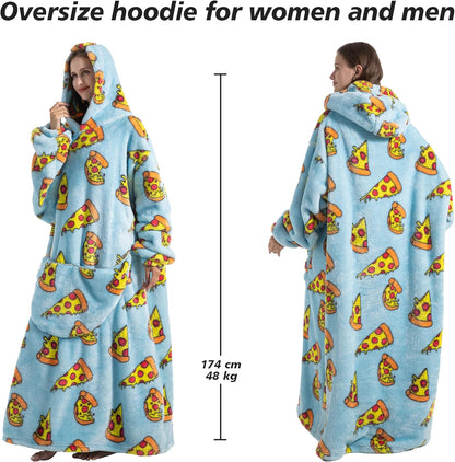 Capecage Blanket Hoodie, Long Hooded Blanket Sweatshirt as Birthday Gifts for Women Men, Long Wearable Blanket for Women Men.