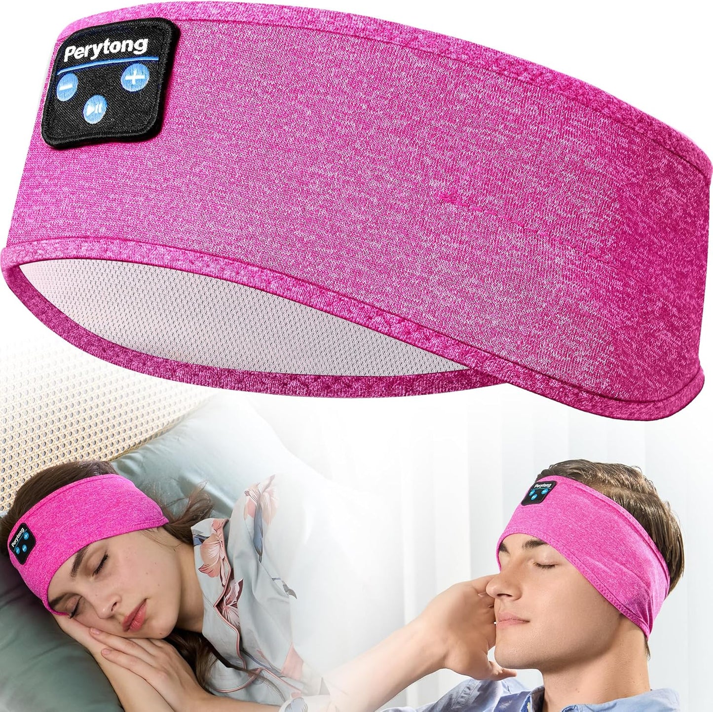 Perytong Sleeping Headphones Bluetooth Headband, Soft Long Time Play Sleeping Headsets with Built in Speakers Perfect for Workout,Running,Yoga,Travel, Darkgray
