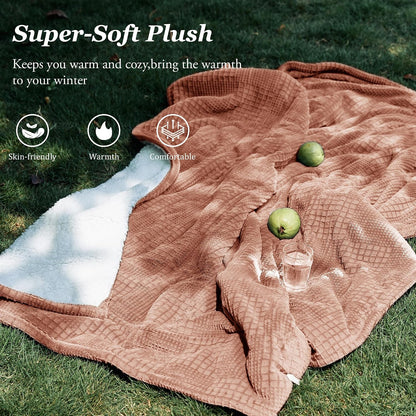 Texciting Heated Blanket Electric Blanket Throw 50''X60''-Heating Throw with 9 Heat Settings-2-10 Hours Auto Off,ETL Certified,Machine Washable (Green)