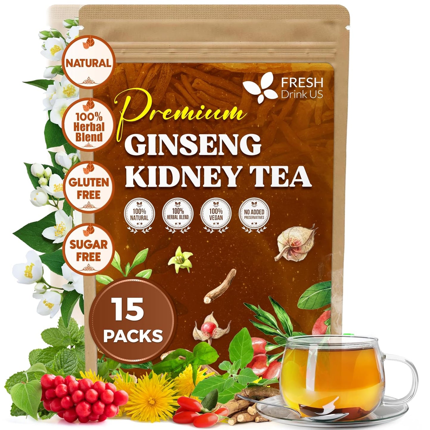 FreshDrinkUS, Premium 60 Chamomile Lavender Tea Bags, Calming Herbal Blend Strong Support for Relaxation & Better Sleep | Naturally Caffeine-Free Bedtime Tea with Soothing Floral Aroma, 100% Natural, Hand-made No Sugar/ Caffeine/ Gluten, Vegan - Colors B