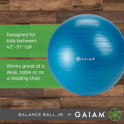 Gaiam Classic Balance Ball Chair – Ergonomic Stability Chair for Desk & Office | Yoga Ball Seat with Base, Air Pump, & Exercise Guide | Improves Posture & Core Strength (300 lb Capacity)