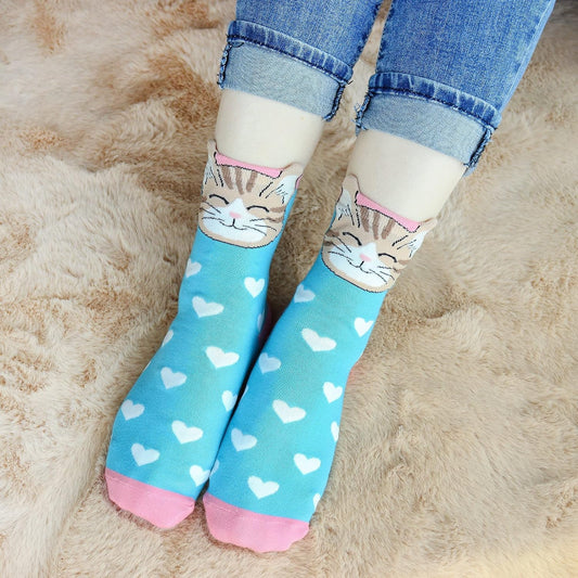 Jeasona Cute Cat Gifts for Women Animal Cat Socks Wife Mom Girlfriend Daughter
