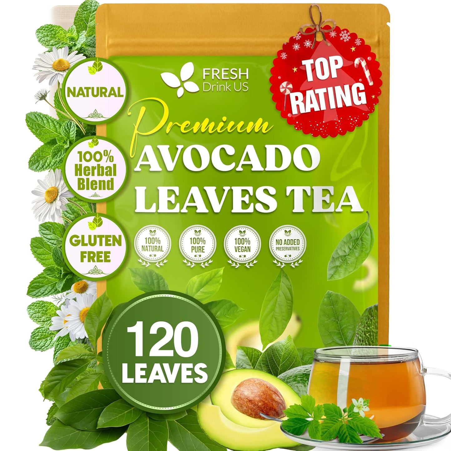 FreshDrinkUS, Premium 150 Lemon Ginger Tea Bags, 100% Natural Ingredients, Hand-made Blend of Lemon and Ginger, Eco-conscious Tea Bags. No Sugar, No Caffeine, Vegan. - Colors B