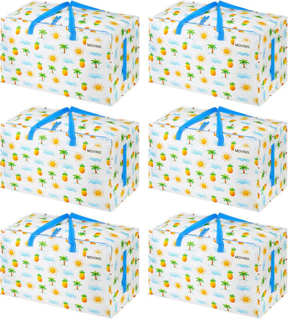 VENO Clear Extra Large Moving Bags & Storage Totes, Heavy Duty Organizer with Reinforced Handles & Strong Zippers for Clothes, College Dorm Essentials, Moving Supplies