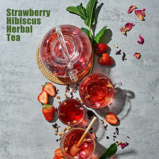 Taimei Teatime Strawberry Hibiscus Herbal Tea Loose Leaf - 4.23oz