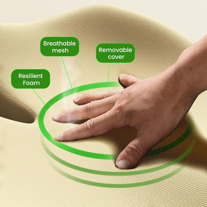Benazcap Memory Foam Seat Cushion for Office Chair, Ergonomic Chair Cushions for Tailbone Pain Relief, Sciatica & Back Support, Office Chair Cushion & Car Seat Cushion