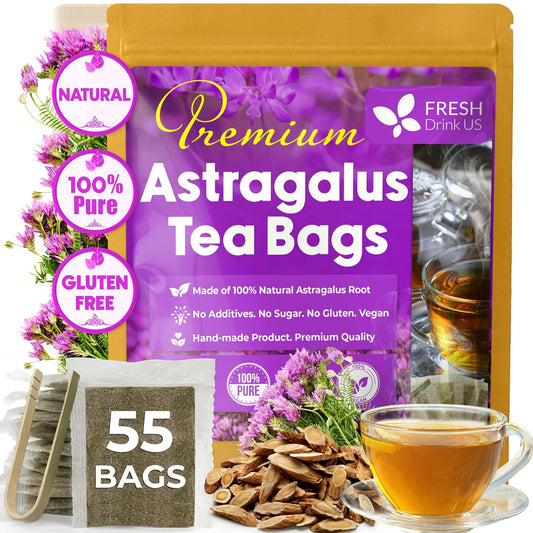 FreshDrinkUS, Premium Astragalus Root Tea, 55 Count, Pure, Caffeine Free