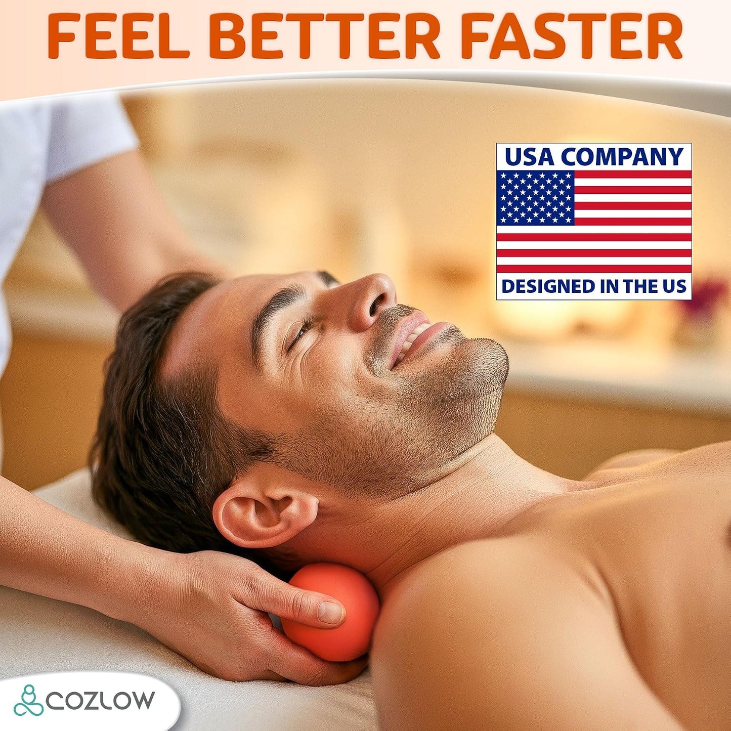 COZLOW Double Lacrosse Silicone Massage Ball - Cobalt Blue - Peanut Trigger Point Roller for Mobility, Deep Tissue Therapy, Myofascial Release - Acupressure Tool for Muscle Pain Relief