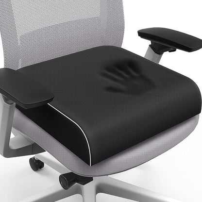 SweetSlubr Seat Cushion for Tailbone Pain Relief, Office Chair Cushion, Chair Pad, Memory Foam Large Cushion with Non-Slip Cover for Soft Support at Office Chair, Car Seat, Airplane, Black/Large