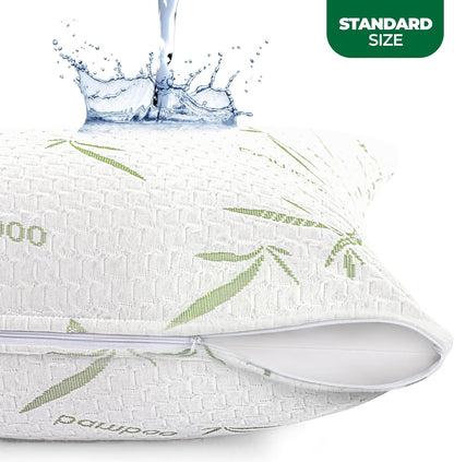 Bamboo Viscose Waterproof Pillow Protectors Queen Size, Pack of 2