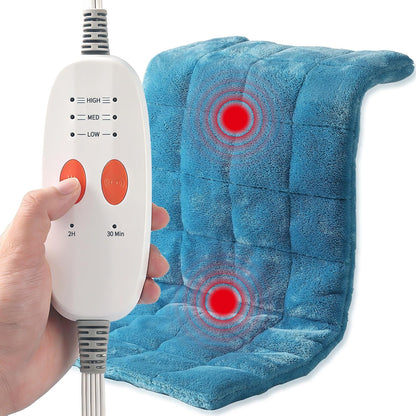 Electric Heating Pad HSA Eligible, Heated Pad for Back Neck Shoulder Pain Relif, Heating Pad for Period Cramps with 2H Auto Shut Off and 4 Heating Levels, 12"x24" Dark Grey
