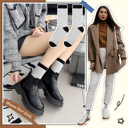 EBMORE Merino Wool Socks for Women Hiking Thermal Warm Winter Thick Boot Cozy Crew Comfy Work Socks for Ladies 5 Pairs