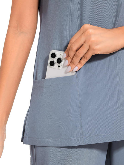 COZYFIT Scrubs for Women Set - Stretch V-Neck Scrub Top & Jogger Pant with 8 Pockets COZY SCRUBS - Colors E