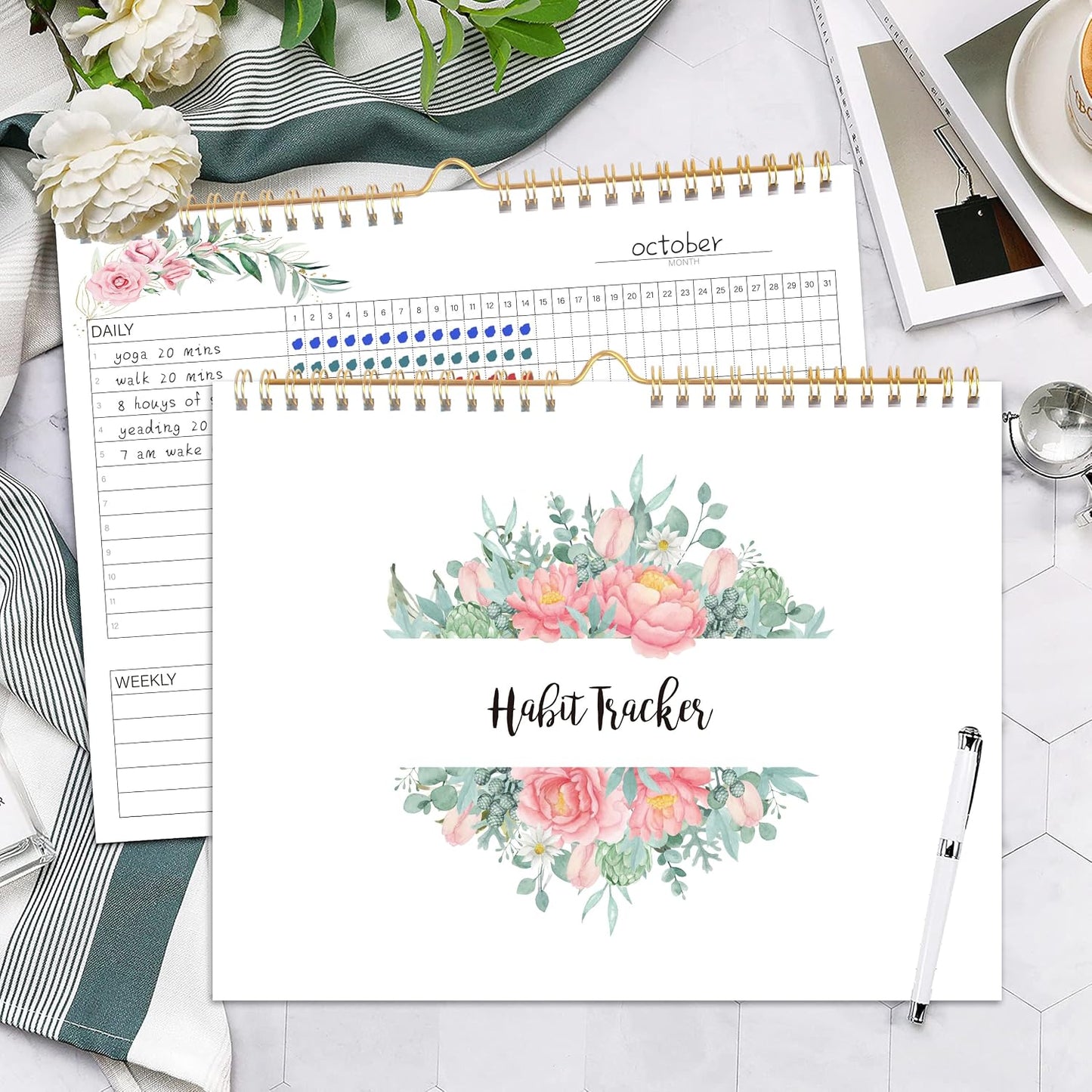 Habit Tracker Calendar- Daily, Weekly & Monthly Habit Tracker Journal