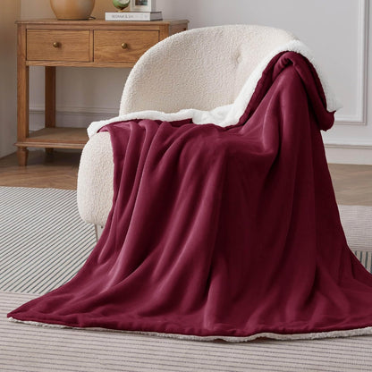 Bedsure GentleSoft Sherpa Fleece Throw Blanket for Couch, Non-Heated, Thick & Warm Cozy Blanket for Winter, Soft Fuzzy Plush Throw Gifts for Women and Men, Grey, 50x60 Inches