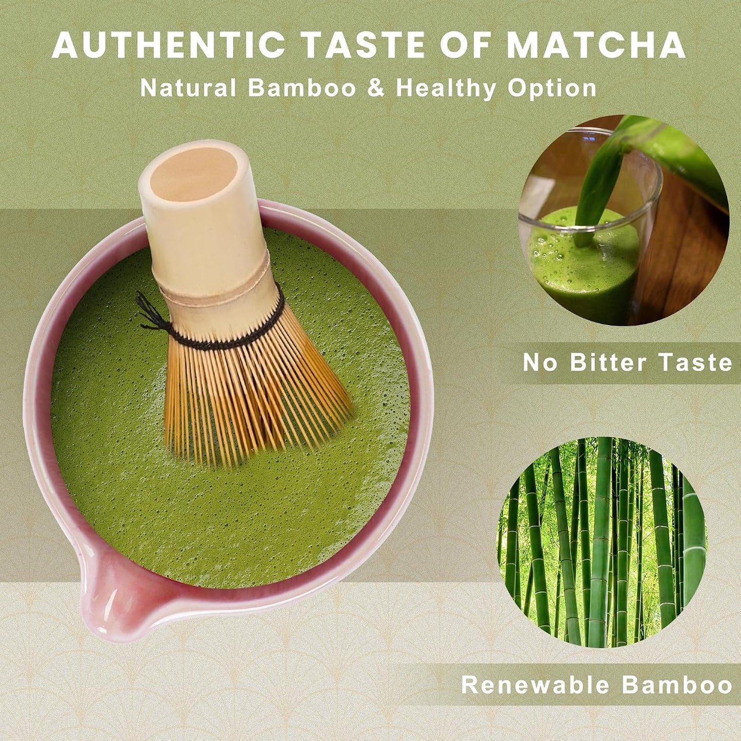Matcha Whisk Set, Ceramic Matcha Set Includes Matcha Bowl, Matcha Whisk (Chasen) and Holder, Sifter, Bamboo Scoop & Spoon - 6 Pcs Matcha Kit for Matcha Lovers White