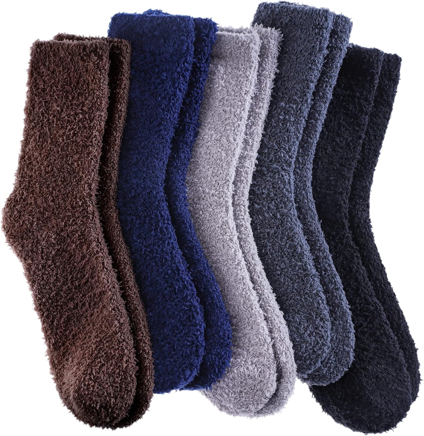 LANLEO 5/6 Pairs Womens Super Soft Fuzzy Plush Warm Winter Home Sleeping Slipper Socks