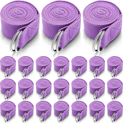 Leyndo Yoga Strap Stretching Pilates Exercise Adjustable Straps 6 ft Non Elastic Yoga Belt with Adjustable D Ring Buckle for Pilates Gym Workouts Fitness