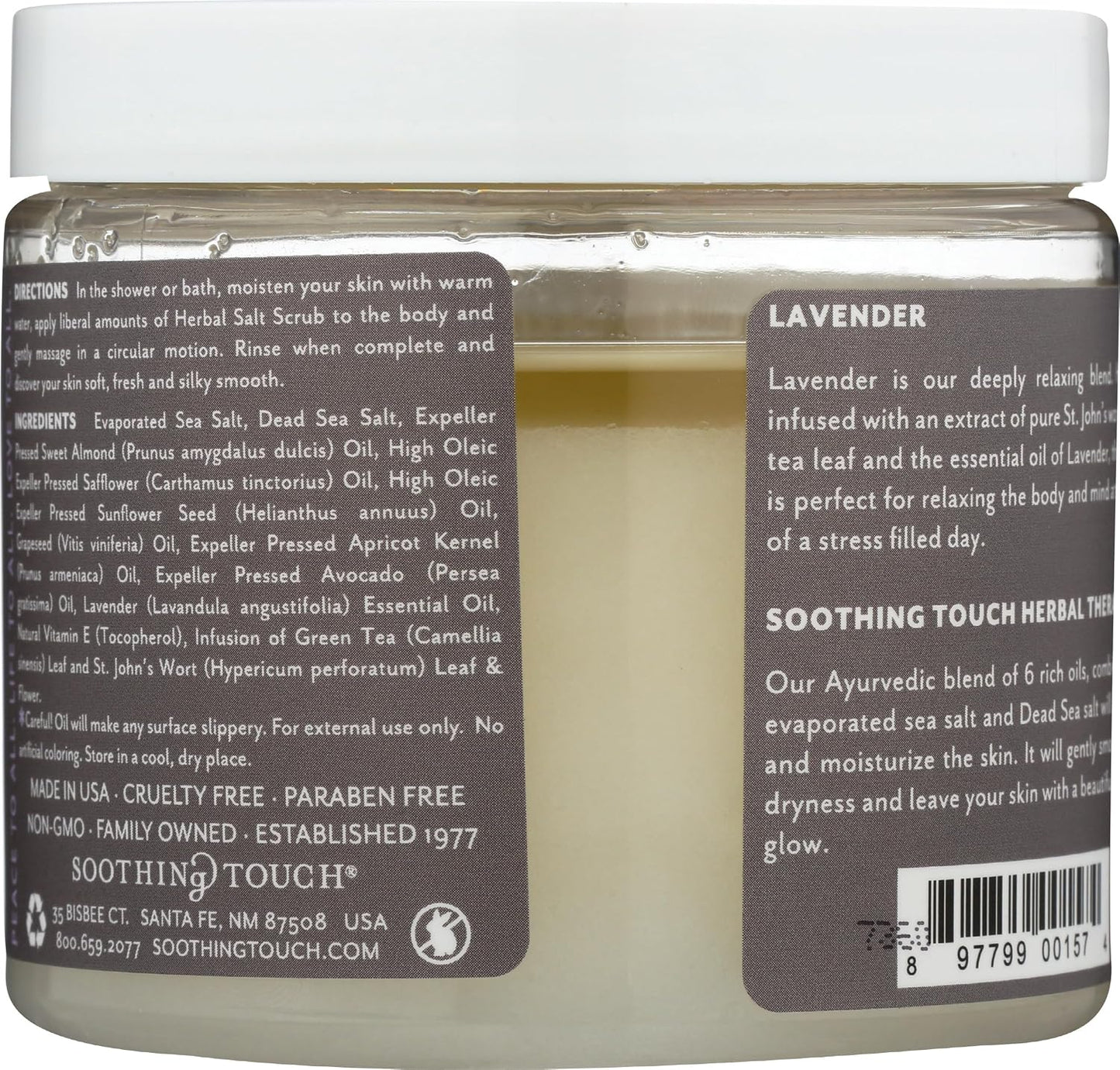 Soothing Touch Herbal Salt Scrub, Lavender - 20 Oz