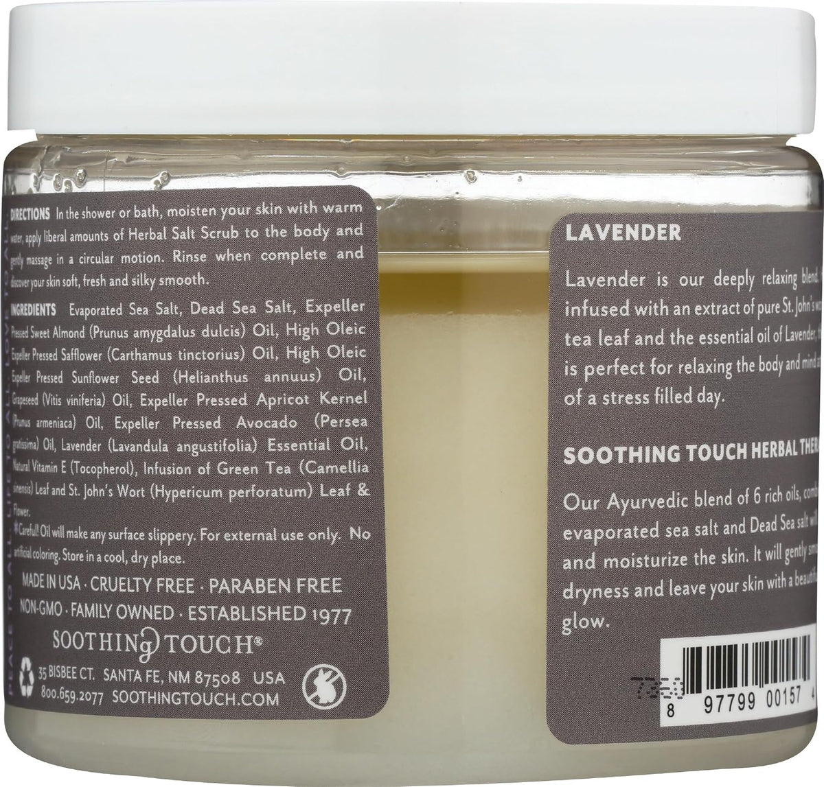 Soothing Touch Herbal Salt Scrub, Lavender - 20 Oz