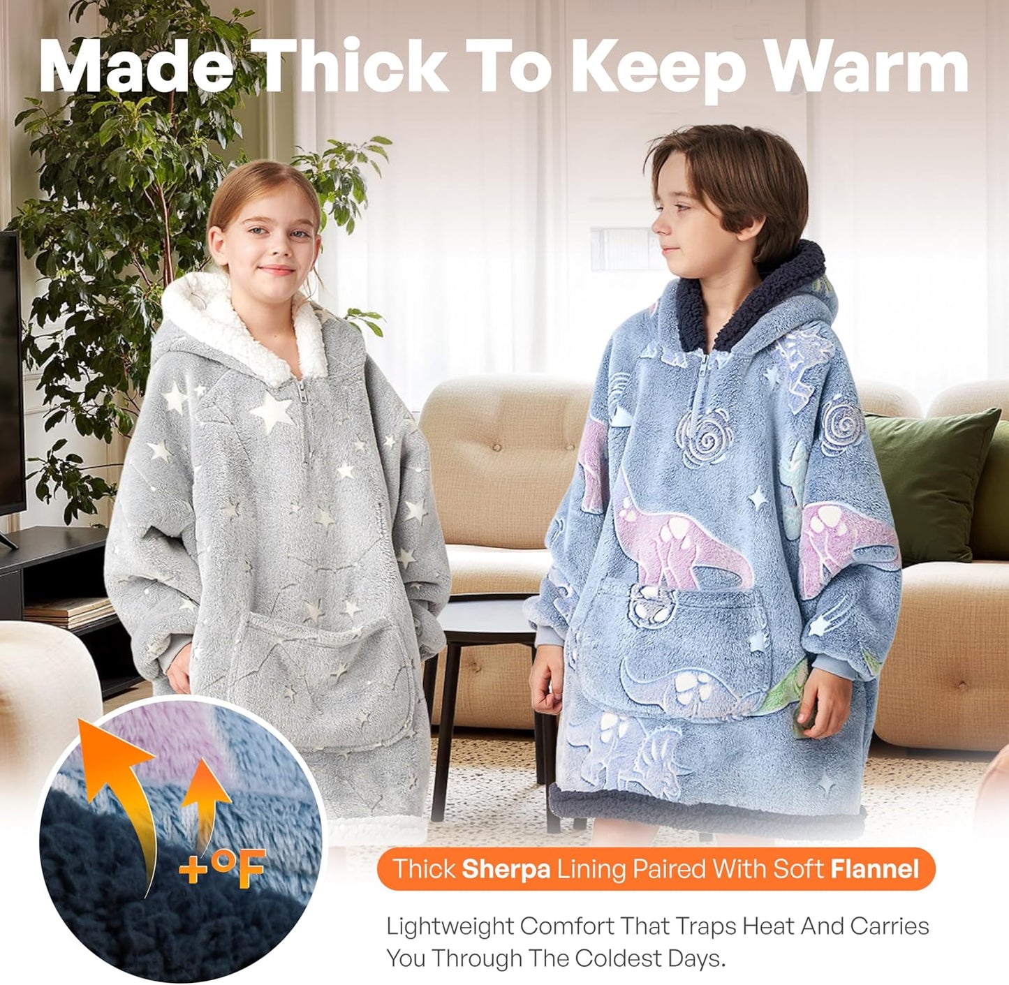 Giggling Getup Wearable Blanket Hoodie for Adults Gifts for Teen Girls Sister Women Sherpa Fleece Printed Hooded Blanket Sweatshirt Warm Cozy with Pocket & Sleeves Beige Cat