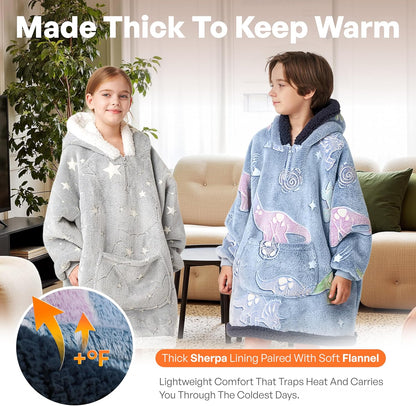 Giggling Getup Wearable Blanket Hoodie for Adults Gifts for Teen Girls Sister Women Sherpa Fleece Printed Hooded Blanket Sweatshirt Warm Cozy with Pocket & Sleeves Beige Cat