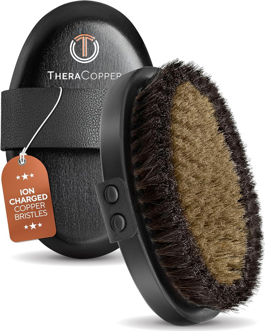 TheraCopper Copper Dry Brushing Body Brush for Lymphatic Drainage