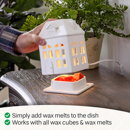 Candle Warmers ETC. Illumination Fragrance Warmer- Light-Up Warmer for Warming Scented Candle Wax Melts and Tarts or to Freshen Room, White Harmony