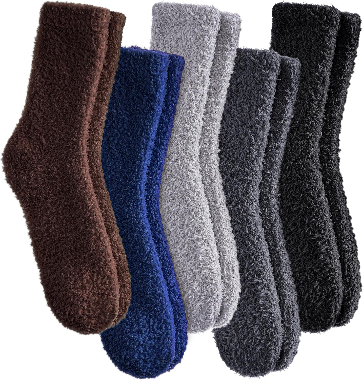CHOWISH Womens Fuzzy Slipper Socks Super Soft Microfiber Fluffy Cozy Winter Warm Fuzzy Crew Socks