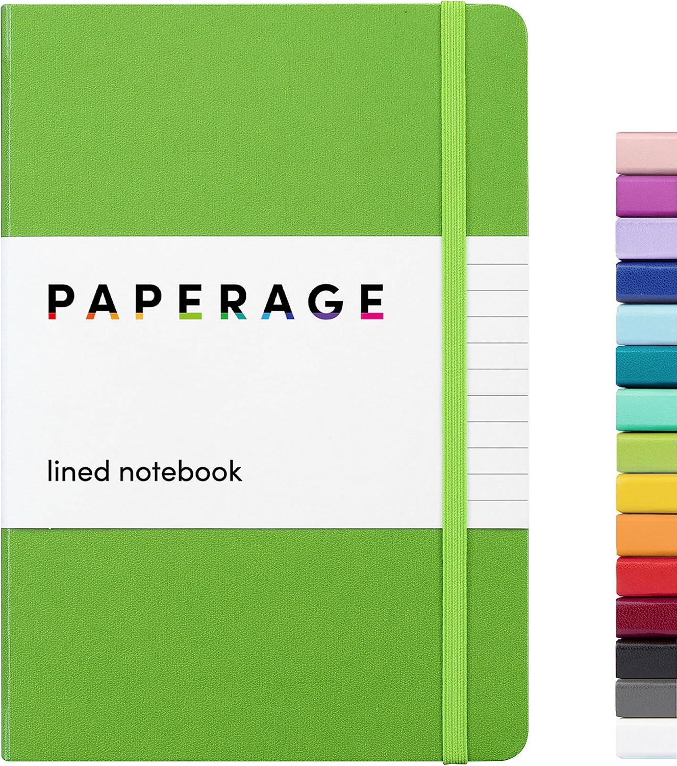 PAPERAGE Lined Journal Notebook, Hardcover Journal for Women & Men, 160 Pages, (5.6 in x 8 in), College Ruled Journaling Notebook for Work, School Supplies & Note Taking, (Black)