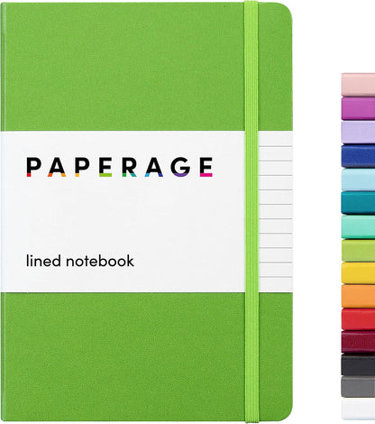 PAPERAGE Lined Journal Notebook, Hardcover Journal for Women & Men, 160 Pages, (5.6 in x 8 in), College Ruled Journaling Notebook for Work, School Supplies & Note Taking, (Black)