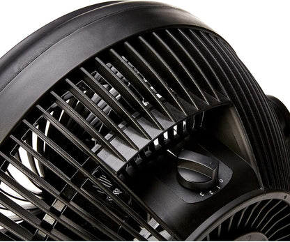 Amazon Basics Air Circulator Desk Fan for Bedroom, Home and Office, 90-Degree Tilt Head, 3 Speed Settings, Cooling, 35 Watts, Black, 11.1"W x 6.3"D x 10.9"H