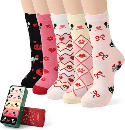 Jeasona Cute Cat Gifts for Women Animal Cat Socks Wife Mom Girlfriend Daughter