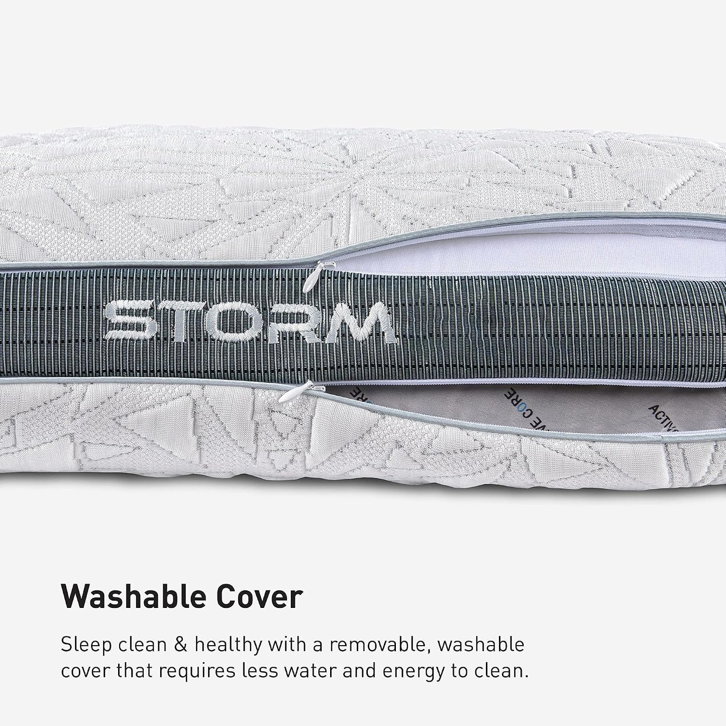 Bedgear Storm Performance Pillow, 1.0 Cooling Pillow for Side Sleepers, Medium Firm Support, Ver-Tex Cooling Cover, Air-X Mesh, Washable
