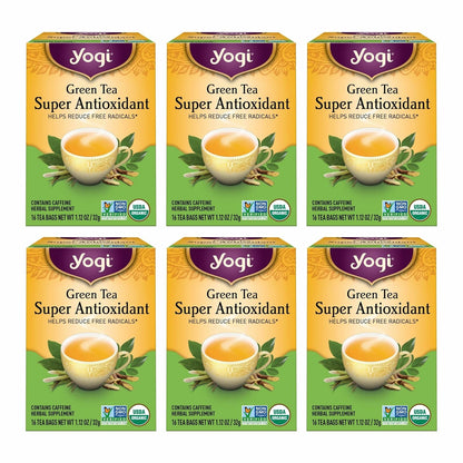 Yogi Green Tea Super Antioxidant, 16 Tea Bags (6 Pack)