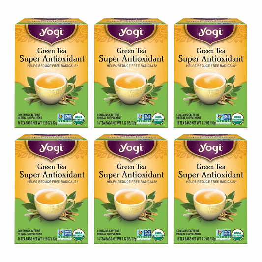 Yogi Green Tea Super Antioxidant, 16 Tea Bags (6 Pack)