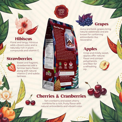 ENZO Tea Master Reserve - Alpine Wildberry (4oz) a Cherry Cranberry Secret Recipe | Mountain-Foraged Wild Berry Hibiscus | Loose Leaf Caffeine Free 37 Servings