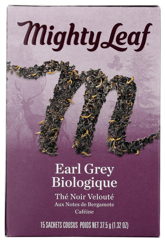 Mighty Leaf Tea Organic Earl Grey Hand-Stitched Tea Bags, 15 ct