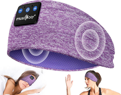 MUSICOZY Sleep Headphones Bluetooth 5.4 Headband, Wireless Earphones Music Sleep Earbuds Sleeping Eye Mask with HD Stereo Speakers for Workout Running Travel Yoga, Ideal Gifts for Men Women Mom Dad
