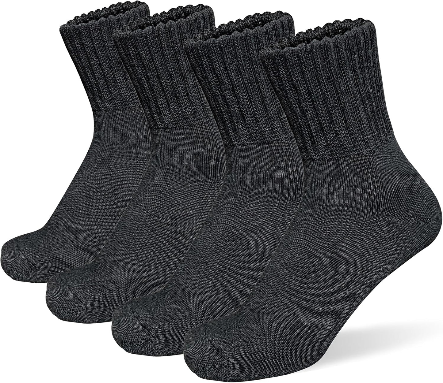 suaskk Womens Cozy Solid Thick Cushioned Thermal Crew Boot Socks 4 Pairs | Soft and comfortable, Arch Support, Non-Slip, Sturdy and durable