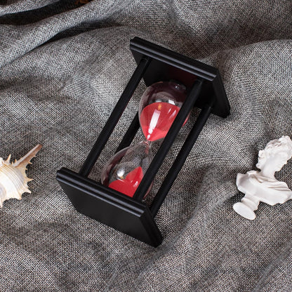 BELLAWARE Hourglass Timer with Red Sand, 60 Minute Wooden Sand Timer | Creative Handcraft Decoration