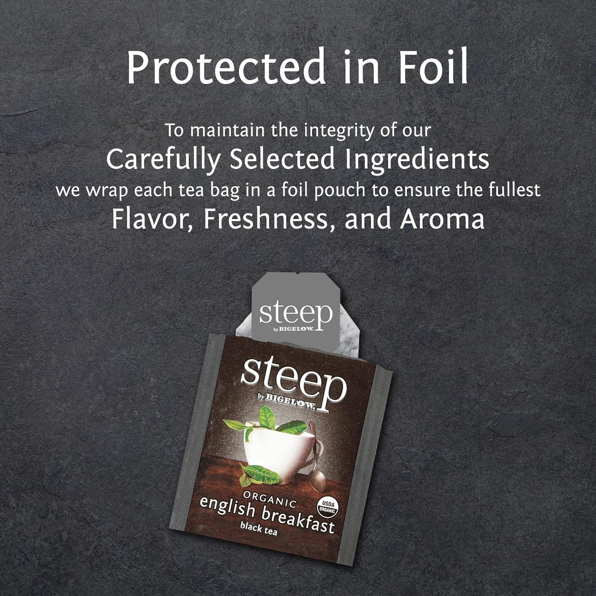steep by Bigelow Organic English Breakfast Black Tea, Caffeinated, 20 Count (Pack of 6), 120 Total Tea Bags