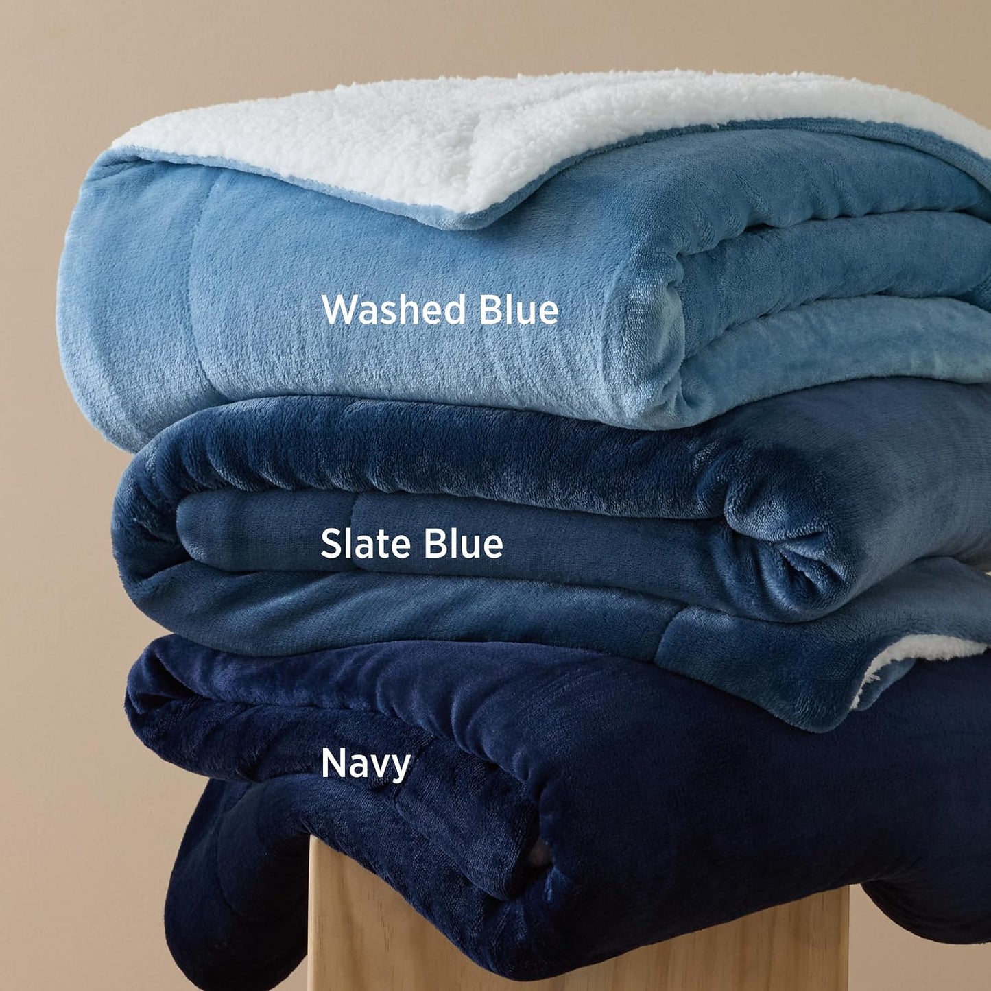 Bedsure GentleSoft Sherpa Fleece Throw Blanket for Couch, Non-Heated, Thick & Warm Cozy Blanket for Winter, Soft Fuzzy Plush Throw Gifts for Women and Men, Grey, 50x60 Inches