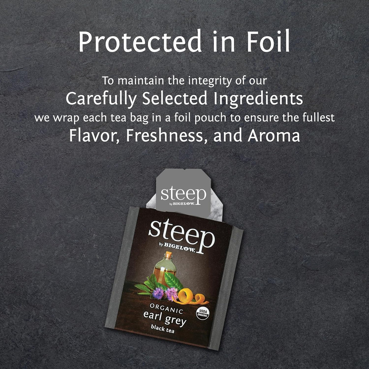 steep by Bigelow Organic Earl Grey Black Tea, 20 Count (Pack of 6), 120 Total Tea Bags