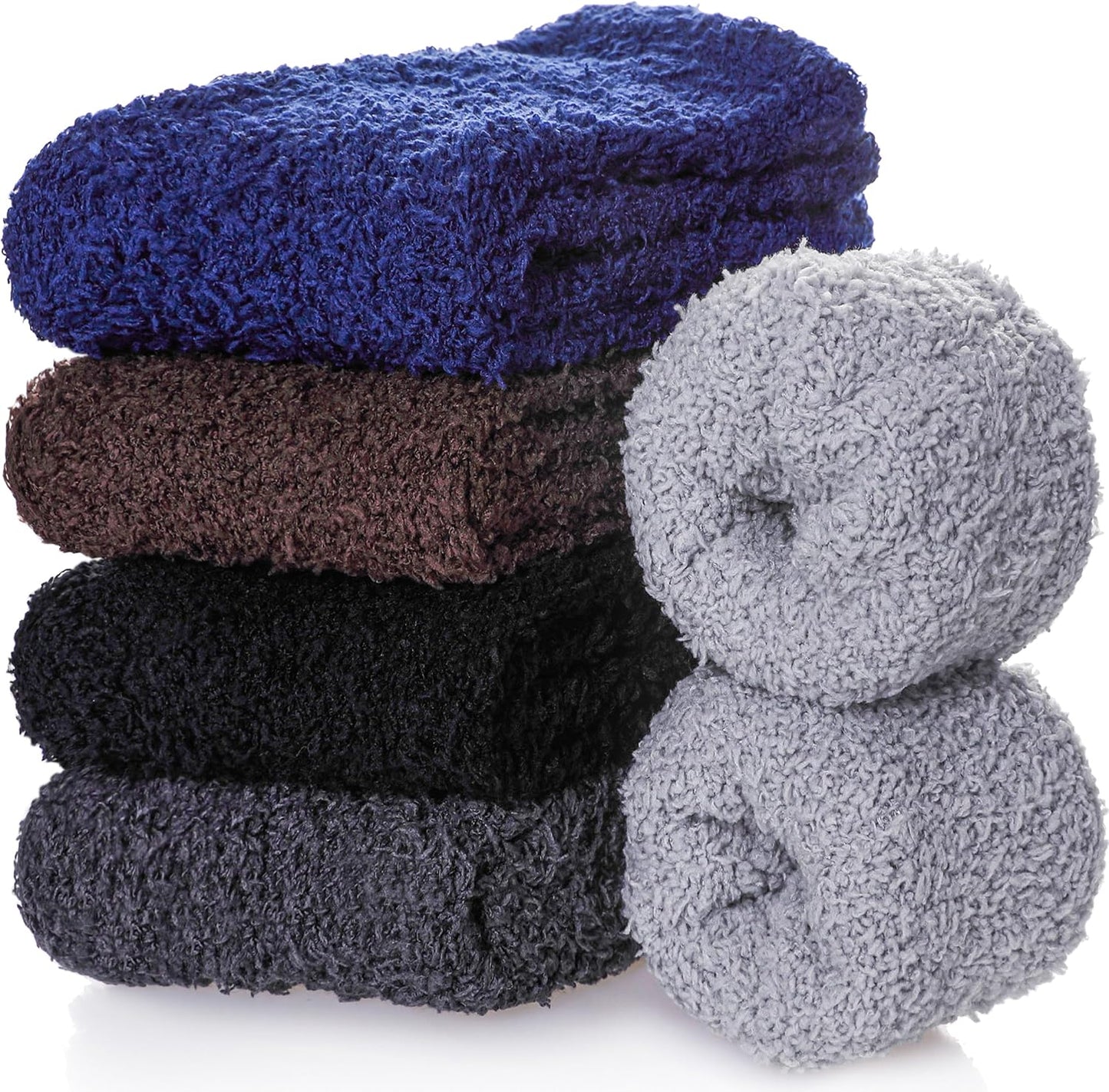 CHOWISH Womens Fuzzy Slipper Socks Super Soft Microfiber Fluffy Cozy Winter Warm Fuzzy Crew Socks