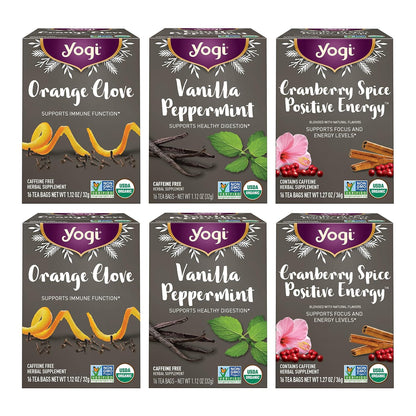 Yogi Holiday Organic Variety Sampler, 16 Tea Bags (6 Pack)
