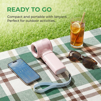 Handheld Turbo Misting Fan with LED Display & Safety Lock